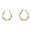 9ct Yellow Gold Diamond Cut Creole Earrings