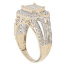 9ct Yellow Gold 2.00ct Princess And Brilliant Cut Diamond Cluster Ring