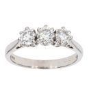 18ct White Gold Diamond Trilogy Ring