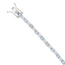 Silver Cubic Zirconia and Blue Gemstone Bracelet 7.5" By Icesia