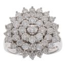 18ct White Gold 2.00ct Brilliant Cut Diamond Cluster Ring