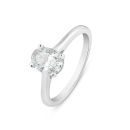18ct White Gold 1.00ct Oval Lab Grown Diamond Solitaire Ring G VS