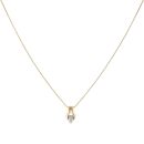 18ct Yellow and White Gold 0.06ct Diamond Pendant and Chain 18"