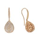 18ct Rose Gold 0.58ct Brilliant Cut Diamond Cluster Drop Earrings