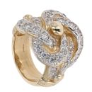 9ct Yellow And White Gold Cubic Zirconia Knot Ring