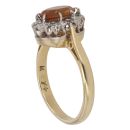 18ct Yellow Gold 0.08ct Diamond And Citrine Cluster Ring