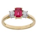 18ct Yellow Gold 0.30ct Brilliant Cut Diamond And Ruby Ring