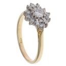 18ct Yellow Gold 0.75ct Brilliant And Baguette Cut Diamond Cluster Ring