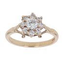 9ct Yellow Gold Cubic Zirconia Cluster Ring