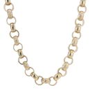 9ct Yellow Gold Patterned and Plain Belcher Chain 26"