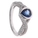 18ct White Gold 0.65ct Brilliant Cut Diamond and Sapphire Ring