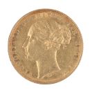 1875 Victoria Young Head Australia Full Sovereign Coin