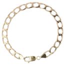 9ct Yellow Gold Square Curb Bracelet 8"