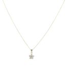14ct Yellow Gold Children's Cubic Zirconia Flower Pendant and Chain 16"