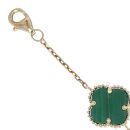 14ct Yellow Gold Malachite Clover Bracelet 7.5"