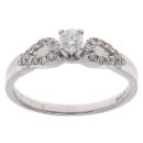9ct White Gold 0.31ct Brilliant Cut Diamond Solitaire Ring