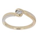 9ct Yellow and White Gold 0.08ct Diamond Solitaire Ring