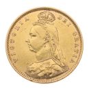 1892 Victoria Jubilee Head Shield Back UK Half Sovereign Coin