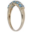 9ct Yellow Gold Blue Topaz Five Stone Ring