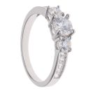 Silver Cubic Zirconia Three Stone Ring By Icesia