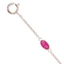 9ct White Gold 0.13ct Diamond And Created Ruby Bracelet 7"