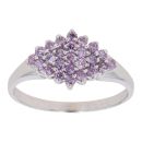 18ct White Gold Pink Topaz Cluster Ring