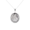 Silver St Christopher Horseshoe Pendant And Chain 18" by Icesia