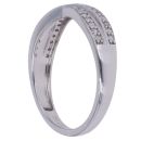 18ct White Gold 0.20ct Brilliant Cut Diamond Crossover Ring