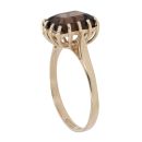 9ct Yellow Gold Smoky Quartz Single Stone Ring