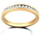 9ctYellow Gold 0.25ct Channel Set Diamond Half Eternity Ring