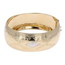 14ct Yellow Gold Patterned Wide Bangle