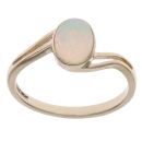 9ct Yellow Gold Opal Twist Solitaire Ring
