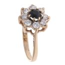 9ct Yellow Gold Cubic Zirconia and Sapphire Cluster Ring