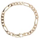 9ct Yellow Gold Figaro Bracelet 8"