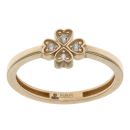 14ct Yellow Gold Cubic Zirconia Clover Ring