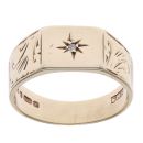 9ct Yellow Gold 0.05ct Diamond Signet Ring