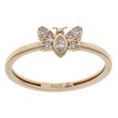 14ct Yellow Gold Cubic Zirconia Bee Ring