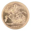 1897 Victoria Old Head UK Half Sovereign Coin