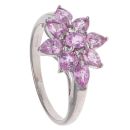 9ct White Gold Pink Sapphire Cluster Ring