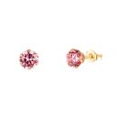 9ct Yellow Gold Pink Cubic Zirconia Stud Earrings 5mm