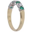 18ct Yellow Gold 0.20ct Diamond and Emerald Eternity Ring