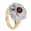 18ct Yellow Gold Ruby And Diamond Ring