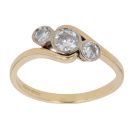18ct Yellow Gold 0.55ct Brilliant Cut Diamond Trilogy Ring