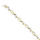 18ct Yellow Gold 0.43ct Brilliant Cut Diamond Fancy Bracelet 6.5"