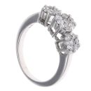 18ct White Gold 0.75ct Triple Daisy Cluster Ring