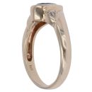 9ct Yellow Gold 0.05ct Diamond and Blue Topaz Single Stone Ring