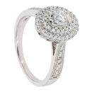9ct White Gold 0.75ct Diamond Oval Cluster Ring