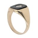 9ct Yellow Gold 0.01ct Diamond and Onyx Signet Ring