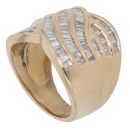 14ct Yellow Gold 1.25ct Baguette Cut Diamond Crossover Ring