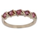 9ct Yellow Gold Pink Topaz Five Stone Ring